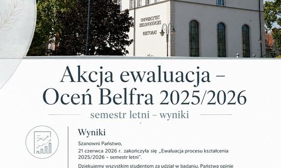 Akcja ewaluacja – Oceń Belfra 2025/2026, semestr letni - wyniki