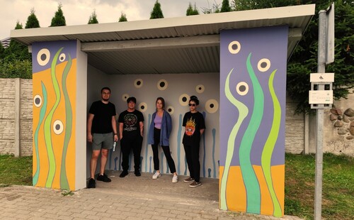 Murale studentów Architektury w miejscowości Słone